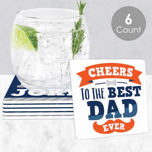 Big Dot of Happiness Happy Father's Day - Funny We Love Dad Party Decor - Drink Coasters 6 Ct Perspective: back