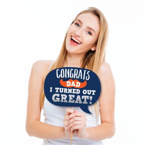 Big Dot of Happiness Funny Happy Father's Day - We Love Dad Party Photo Booth Props 10 Pc Perspective: back