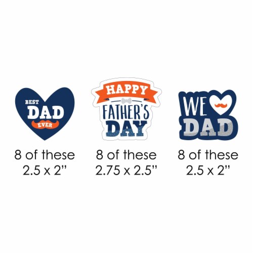 Big Dot of Happiness Happy Father's Day - DIY Shaped We Love Dad Party Cut-Outs - 24 Ct Perspective: back