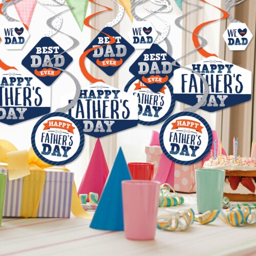 Big Dot of Happiness Happy Father's Day - We Love Dad Hanging Party Decoration Swirls - 40 Ct Perspective: back