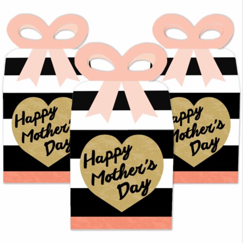 Big Dot of Happiness Best Mom Ever Square Favor Gift Boxes Mother's Day Party Bow Boxes 12 Ct Perspective: back