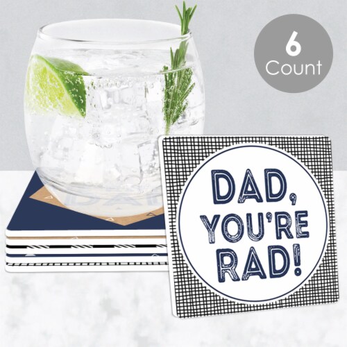 Big Dot of Happiness My Dad is Rad - Funny Father's Day Party Decor - Drink Coasters - 6 Ct Perspective: back