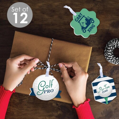 Big Dot of Happiness Par-Tee Time - Golf - Assorted Hanging Favor Tags Gift Tag Toppers 12 Ct Perspective: back