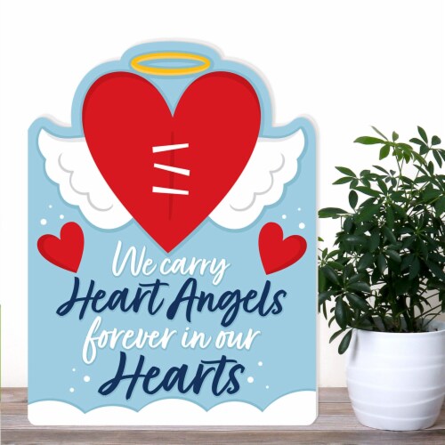 Big Dot of Happiness Heart Angel - Sympathy Giant Greeting Card - Big Shaped Jumborific Card Perspective: back