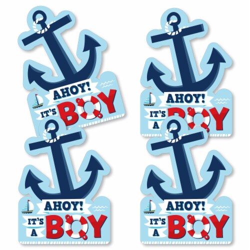 Big Dot of Happiness Ahoy It's a Boy - Anchor Decor DIY Nautical Baby Shower Essentials 20 Ct Perspective: back