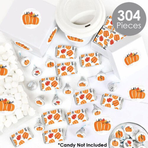 Big Dot of Happiness Fall Pumpkin Halloween Thanksgiving Party Candy Favor Sticker Kit 304 Pc Perspective: back