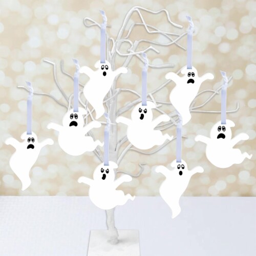 Big Dot of Happiness Spooky Ghost - Halloween Party Decorations - Tree Ornaments - Set of 12 Perspective: back