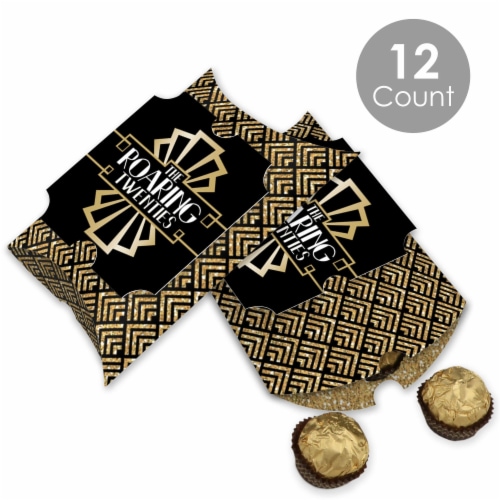 Big Dot of Happiness Roaring 20’s - 1920s Art Deco Jazz Party Large Pillow Boxes - Set of 12 Perspective: back