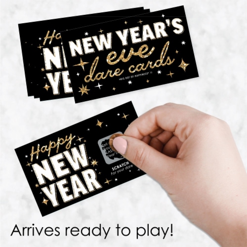 Big Dot of Happiness Hello New Year - NYE Party Game Scratch Off Dare Cards - 22 Count Perspective: back