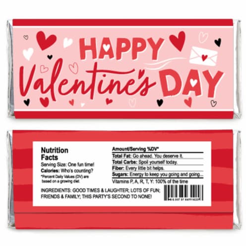 Big Dot of Happiness Happy Valentine's Day - Candy Bar Wrapper Valentine Party Favors - 24 Ct Perspective: back