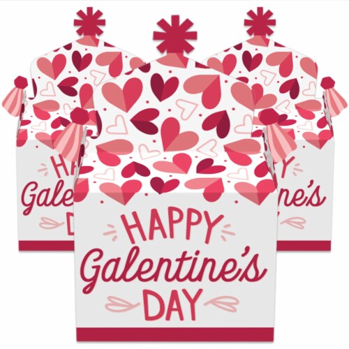 Big Dot of Happiness Happy Galentine's Day - Valentine's Day Party Goodie Gable Boxes 12 ct Perspective: back