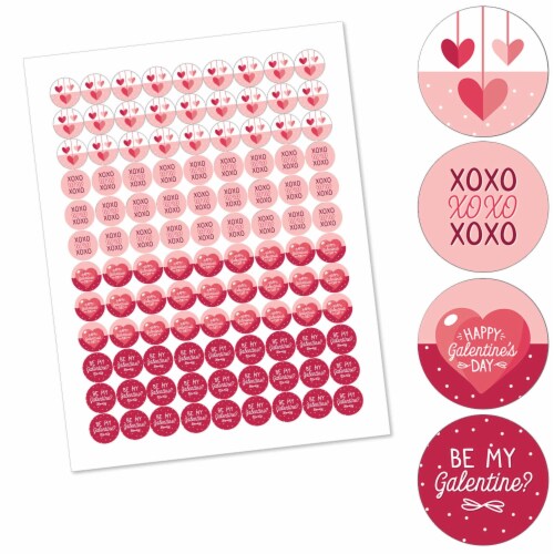 Big Dot of Happiness Happy Galentine's Day - Valentine's Day Candy Sticker Labels - 108 ct Perspective: back
