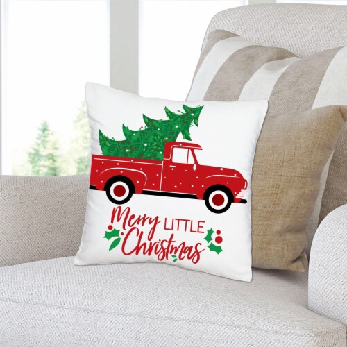 Big Dot of Happiness Merry Little Christmas Tree - Cushion Case Throw Pillow Cover 16 x 16 In Perspective: back