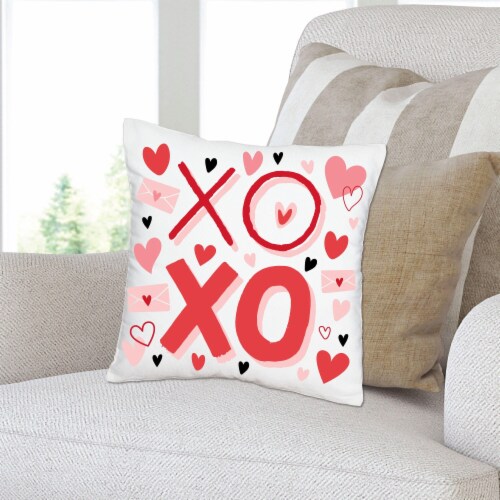 Big Dot of Happiness Happy Valentine's Day Decor - Cushion Case Throw Pillow Cover 16 x 16 In Perspective: back