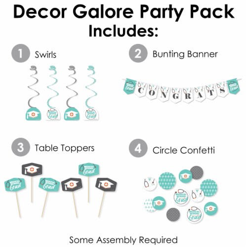 Big Dot of Happiness Medical School Grad Doctor Party Supplies Decor Galore Party Pack 51 Pc Perspective: back