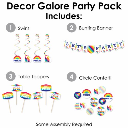 Big Dot of Happiness Love is Love - Pride Supplies Kit - Decor Galore Party Pack 51 Pc Perspective: back