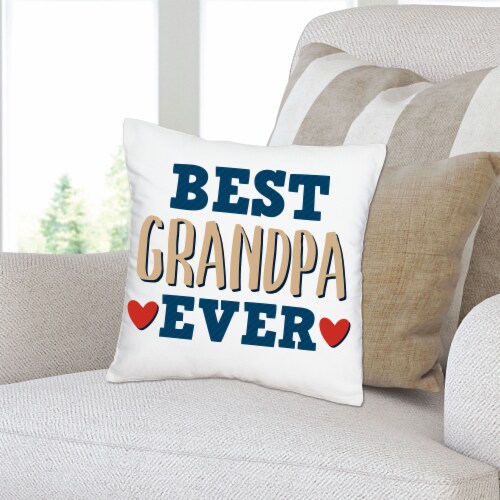 Big Dot of Happiness Grandpa, Happy Father's Day Decor - Canvas Throw Pillow Cover 16 x 16 In Perspective: back