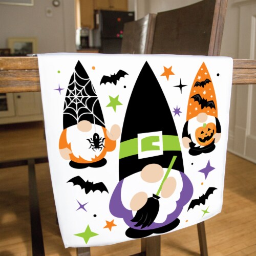 Big Dot of Happiness Halloween Gnomes Spooky Party Table Decor Cloth Table Runner 13 x 70 in Perspective: back