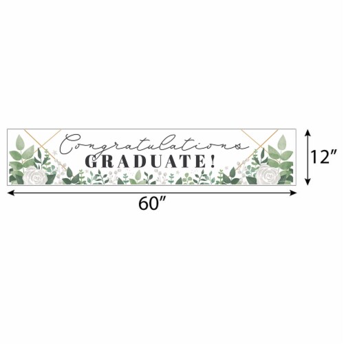 Big Dot of Happiness Boho Botanical Graduate - Greenery Graduation Decorations Party Banner Perspective: back