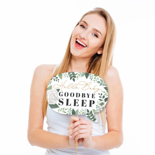 Big Dot of Happiness Funny Boho Botanical Baby - Greenery Baby Shower Photo Booth Props 10 Pc Perspective: back