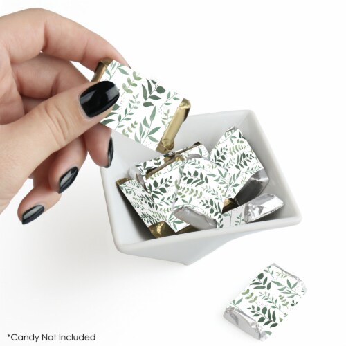 Big Dot of Happiness Boho Botanical Mini Candy Bar Wrapper Greenery Party Favors 40 Ct Perspective: back