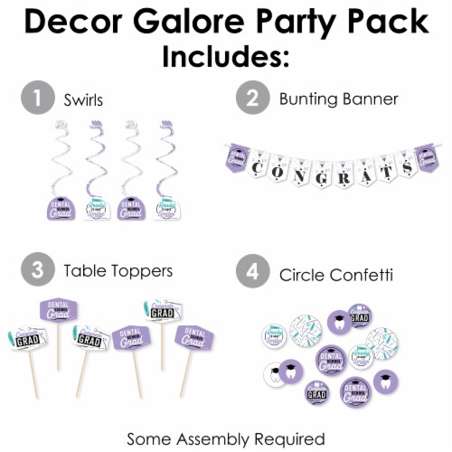 Big Dot of Happiness Dental School Grad - Party Supplies Kit Decor Galore Party Pack - 51 Pc Perspective: back