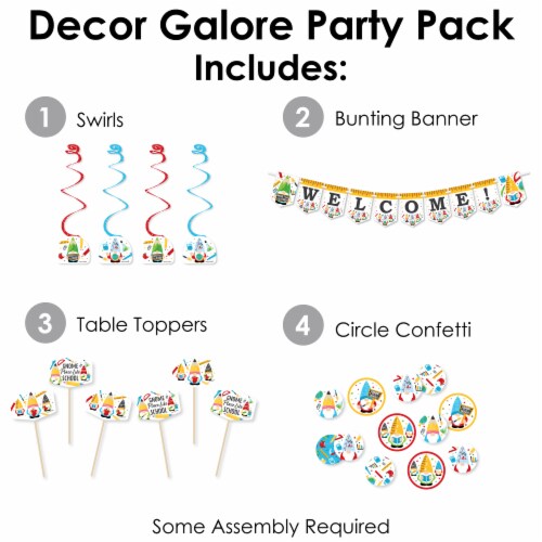 Big Dot of Happiness School Gnomes Teacher & Classroom Supplies Decor Galore Party Pack 51 Pc Perspective: back