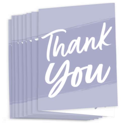 Big Dot of Happiness Purple Elegantly Simple - Guest Party Favors Thank You Cards (8 count) Perspective: back