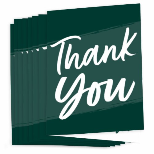 Big Dot of Happiness Emerald Elegantly Simple - Guest Party Favors Thank You Cards (8 count) Perspective: back