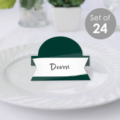 Big Dot of Happiness Emerald Elegantly Simple - Party Table Setting Name Place Cards - 24 Ct Perspective: back