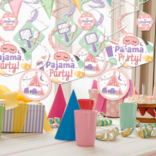 Big Dot of Happiness Pajama Slumber Party Girls Birthday Decor Decoration Swirls 40 Ct Perspective: back