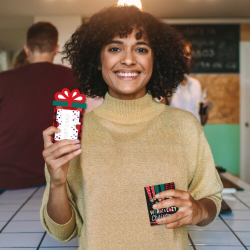 Big Dot of Happiness Christmas Pajamas Holiday Party Money and Nifty Gifty Card Holders 8 Ct Perspective: back