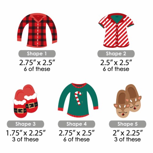 Big Dot of Happiness Christmas Pajamas - DIY Shaped Holiday Plaid PJ Party Cut-Outs - 24 Ct Perspective: back