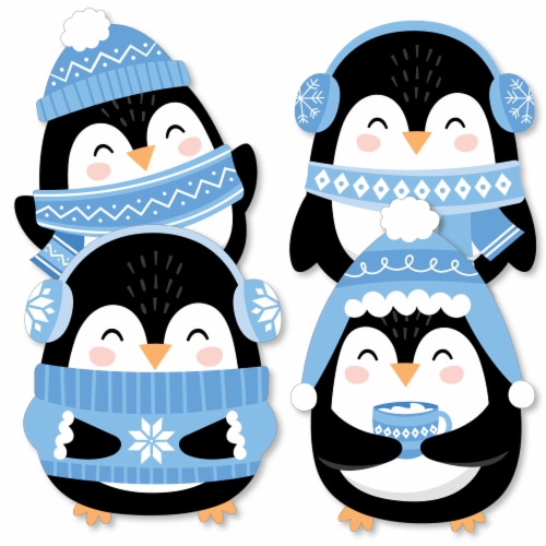 Big Dot of Happiness Winter Penguins Decorations Holiday & Christmas Party Essentials 20 Ct Perspective: back