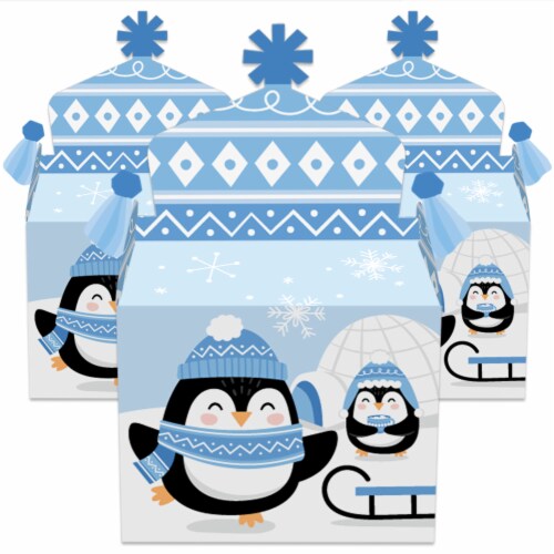 Big Dot of Happiness Winter Penguins Favor Holiday & Christmas Party Goodie Gable Boxes 12 Ct Perspective: back
