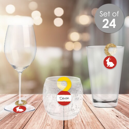 Big Dot of Happiness Chinese New Year 2023 Paper Beverage Markers Drink Tags 24 Ct Perspective: back