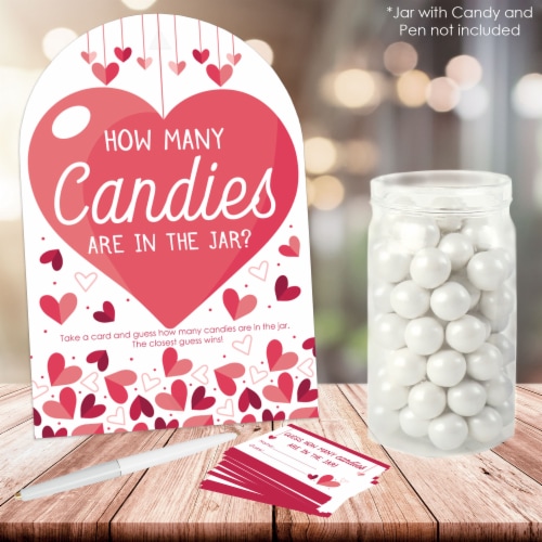Big Dot of Happiness Happy Galentine's Day - How Many Candies Valentine's Candy Guessing Game Perspective: back