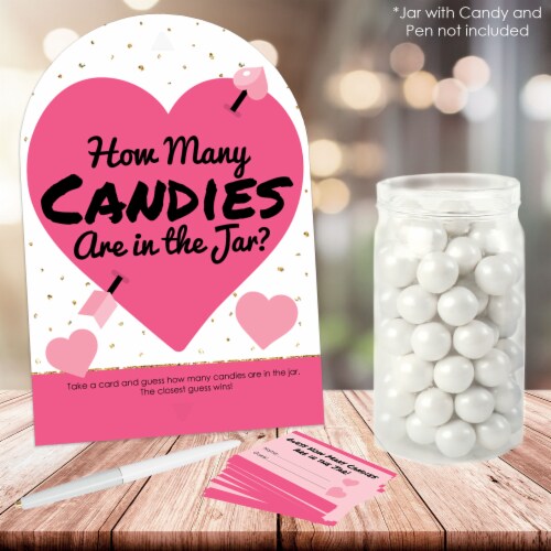 Big Dot of Happiness Be My Galentine - How Many Candies Valentine's Party Candy Guessing Game Perspective: back