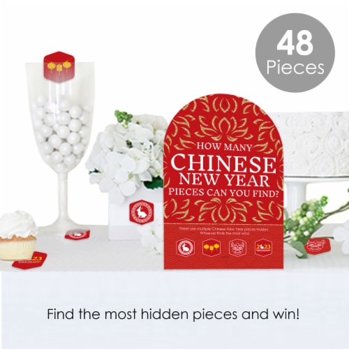 Big Dot of Happiness Chinese New Year 2023 Year of the Rabbit Scavenger Hide and Find Game Perspective: back
