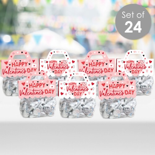 Big Dot of Happiness Happy Valentine's Day DIY Favor Bag Labels Candy Bags with Toppers 24 Ct Perspective: back