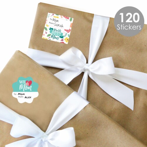 Big Dot of Happiness Colorful Floral Happy Mother's Day To From Stickers 12 Ct 120 Stickers Perspective: back
