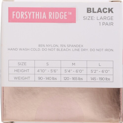 Forsythia Ridge Control Top Silky Sheer Tights - Black Perspective: back