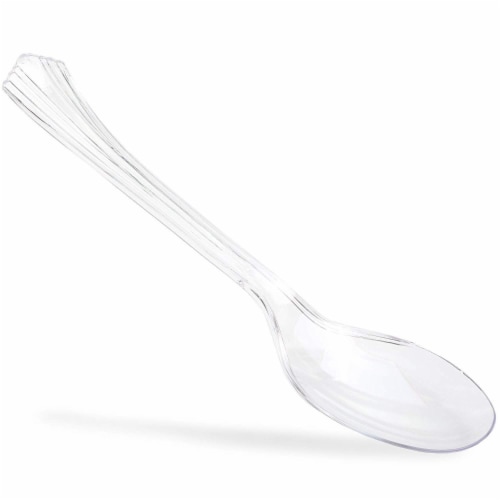 24 Pack Plastic Serving Utensils Set disposable Spoons Forks Tongs Caterware Perspective: back