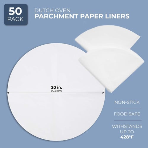 Parchment Paper Rounds, Baking Sheets (20 In, 50 Pack) Perspective: back