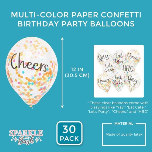 Confetti Birthday Party Balloons (12 in, 30 Pack), PACK Ralphs