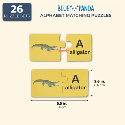 26 Pack Animal Alphabet Matching Word Game Waterproof Educational Toy for Kids Perspective: back