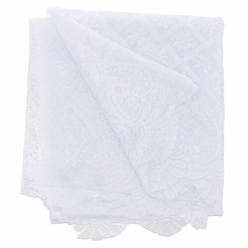 Juvale Lace Table Cloth Runner for Dinners and Parties (13 x 72 in, White) Perspective: back