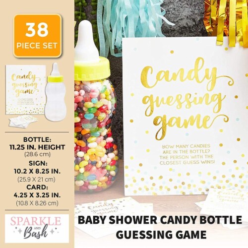 Candy Bottle Guessing Game for Baby Showers 11 in. Gold 38