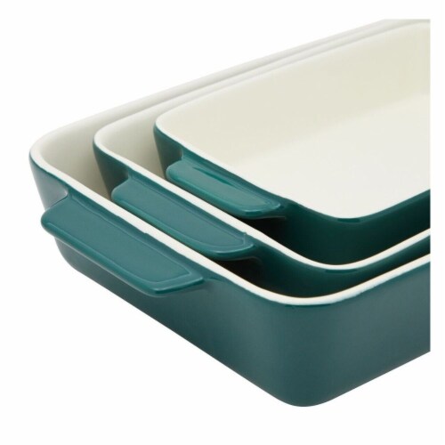 Set of 3 Ceramic Bakeware Perspective: back