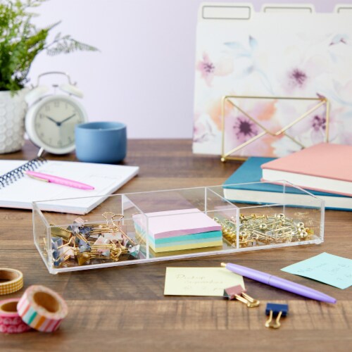 3 Compartment Acrylic Desk Organizer Tray for Home and Office 12
